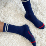 EXTENDED Boyfriend Socks (Navy)