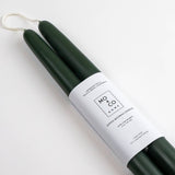 100% Beeswax Dipped Taper Candles | All Natural, Handmade (Forest Green / Standard 10" Long)