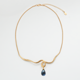 Maeva Necklace + Small Drop Charm: Hibiscus / Sterling Silver