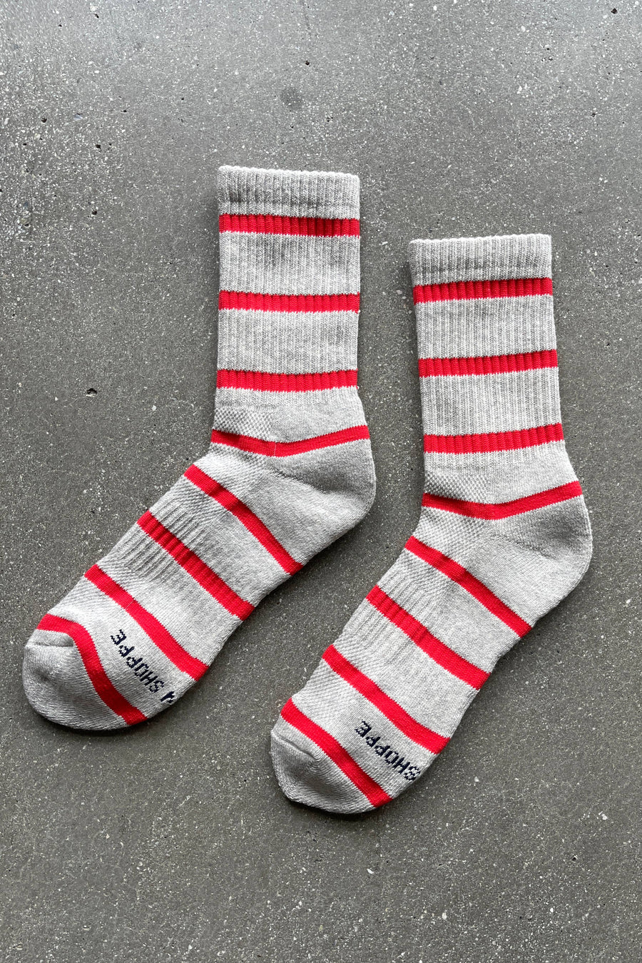 Striped Boyfriend Socks: Pink White Stripe