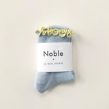 The Petite Ruffled Modal Socks (Baby Blue/Butter)