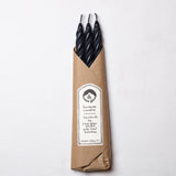 Black Beeswax Taper Candles Set of 3: Spiral Taper