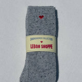 Embroidered Snow Socks (Cookies and Cream/Heart)