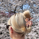 Hand-painted Cherry Blossoms Flower Claw Hair Clip (Pink Cherry Blossom)