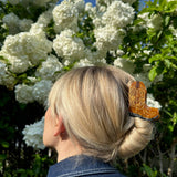 Hand-painted Western Cowboy Boot Claw Hair Clip | Eco: Silver Glitter