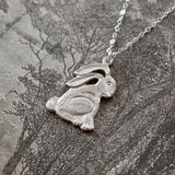 Vintage Rabbit Charm Necklace (Silver)