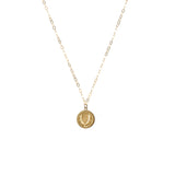 Greek Coin Laurel Wreath Necklace on Gold filled Chain