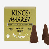 Kings Market Incense Cones (Flowers, Coconut & Fig | 20-Pack)