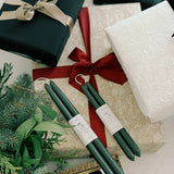 100% Beeswax Dipped Taper Candles | All Natural, Handmade (Forest Green / Standard 10" Long)