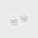 Flora Medium Hoops: Sterling Silver