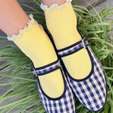 The Petite Ruffled Modal Socks (Butter/Baby Blue)