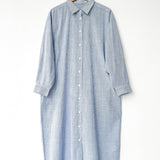 Artist Long Shirt  (Blue Pintsripe)