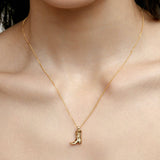 Cowboy Boot Charm Necklace in Gold