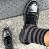 Wide Wally Socks (Wide Grey/Stripe)