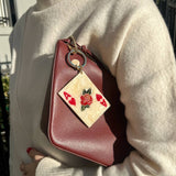 Hand-Painted Ace of Hearts Bag Charm + Keychain Eco-Friendly