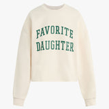 Cropped Collegiate Sweatshirt (Gardenia/Emerald)