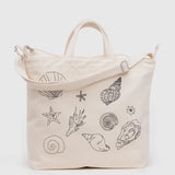 Horizontal Zip Duck Bag (Embroidered Shells)