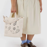 Horizontal Zip Duck Bag (Embroidered Shells)