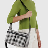 Medium Cargo Crossbody (Black & White Gingham)