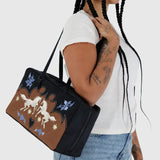 Medium Nylon Bowler Bag (Western Appliqué)