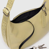 Medium Recycled Leather Crescent Bag (Straw)