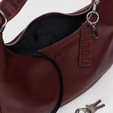 Medium Recycled Leather Crescent Bag (Mahogany)