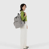 Large Nylon Backpack (Black & White Gingham)
