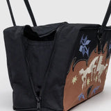 Medium Nylon Bowler Bag (Western Appliqué)