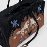 Medium Nylon Bowler Bag (Western Appliqué)