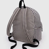 Large Nylon Backpack (Black & White Gingham)