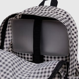 Large Nylon Backpack (Black & White Gingham)