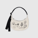 Small Nylon Crescent Bag (Embroidered Shells)