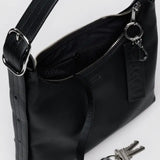 Mini Recycled Leather Shoulder Bag (Black)