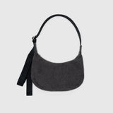 Small Denim Crescent Bag (Washed Black Denim)