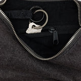 Small Denim Crescent Bag (Washed Black Denim)