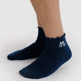 Lettuce Edge Sock Set of 2 (Mahogany & Navy Icons)