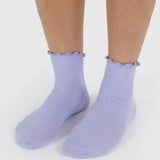 Lettuce Edge Sock Set of 2 (Lavender & Red)
