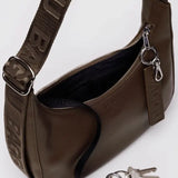 Small Recycled Leather Crescent Bag (Brown)