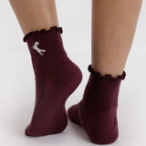 Lettuce Edge Sock Set of 2 (Mahogany & Navy Icons)