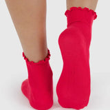 Lettuce Edge Sock Set of 2 (Lavender & Red)