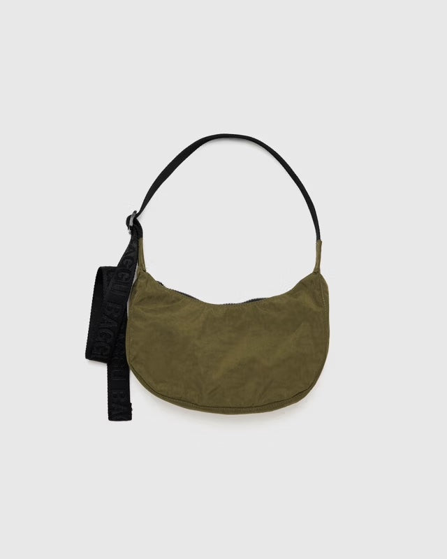 Small Nylon Crescent Bag (Seaweed)