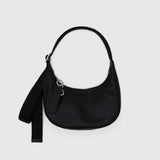 Small Recycled Leather Crescent Bag (Black)