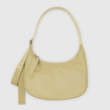 Medium Recycled Leather Crescent Bag (Straw)