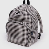 Large Nylon Backpack (Black & White Gingham)