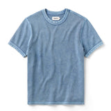 The Organic Short Sleeve Crew (Washed Blue Waffle)