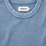The Organic Short Sleeve Crew (Washed Blue Waffle)