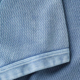 The Organic Short Sleeve Crew (Washed Blue Waffle)
