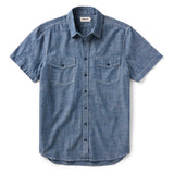 The Short Sleeve Crew Shirt (Washed Indigo Chambray)