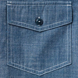 The Short Sleeve Crew Shirt (Washed Indigo Chambray)