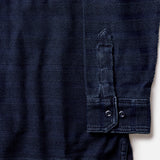 The Long Sleeve Knit Polo in Indigo Stripe
